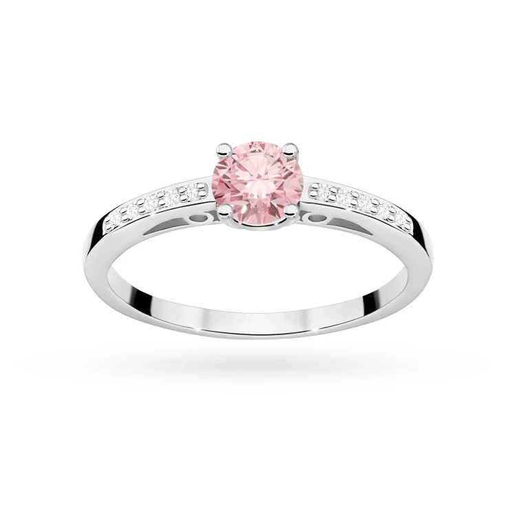 Pierścionek zaręczynowy z białego złota z okrągłym różowym diamentem laboratoryjnym Lab Diamonds W0066.B3.LDP.01 marko
