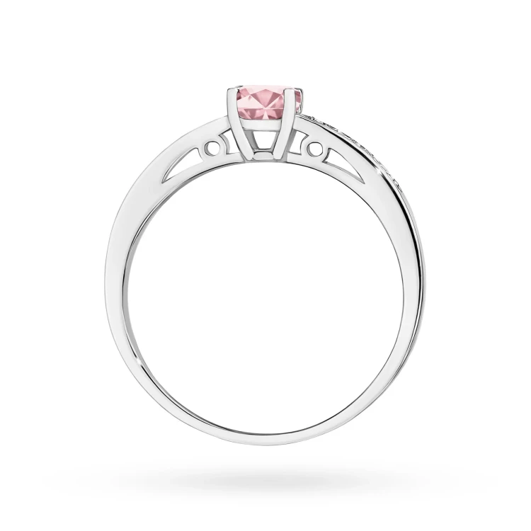 Pierścionek zaręczynowy z białego złota z okrągłym różowym diamentem laboratoryjnym Lab Diamonds W0066.B3.LDP.01 marko