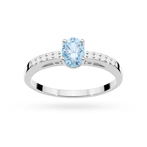 Pierścionek z białego złota z owalnym niebieskim diamentem Lab Diamonds  W0067.B3.LDA.01 marko