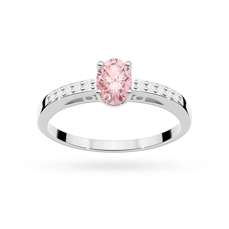 Pierścionek z białego złota z owalnym różowym diamentem Lab Diamonds W0067.B3.LDP.01 marko