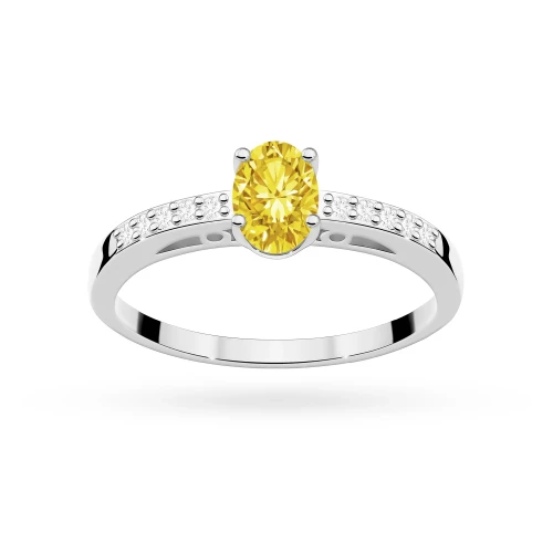 Pierścionek z białego złota z owalnym żółtym diamentem Lab Diamonds W0067.B3.LDY.01 marko