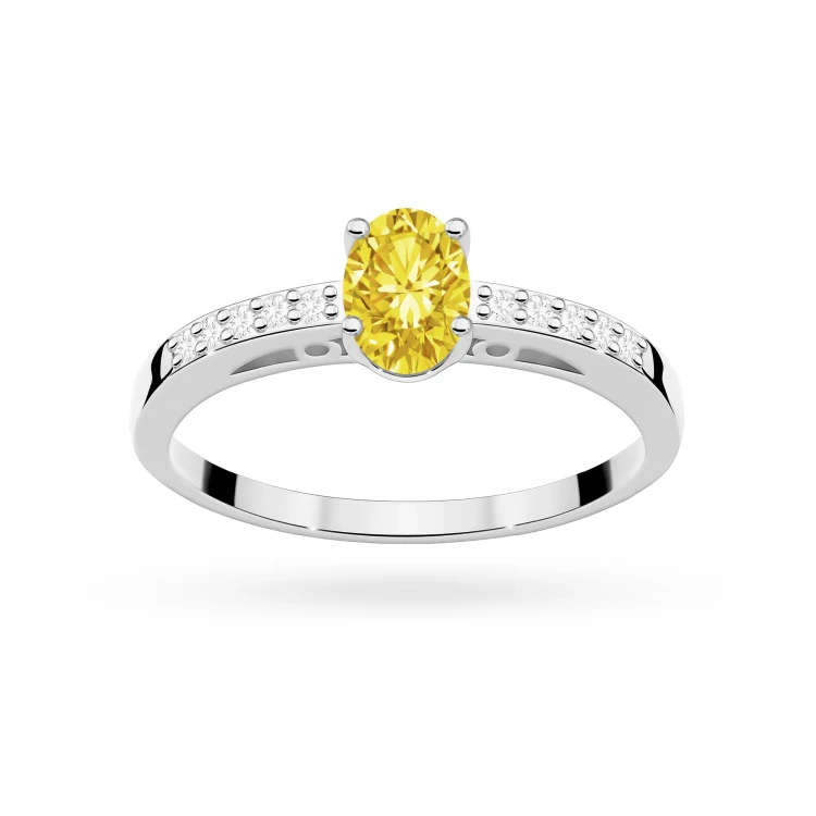Pierścionek z białego złota z owalnym żółtym diamentem Lab Diamonds W0067.B3.LDY.01 marko