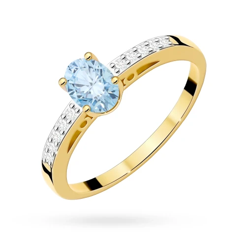 Złoty pierścionek zaręczynowy z owalnym niebieskim diamentem Lab Diamonds W0067.Z3.LDA.01 marko