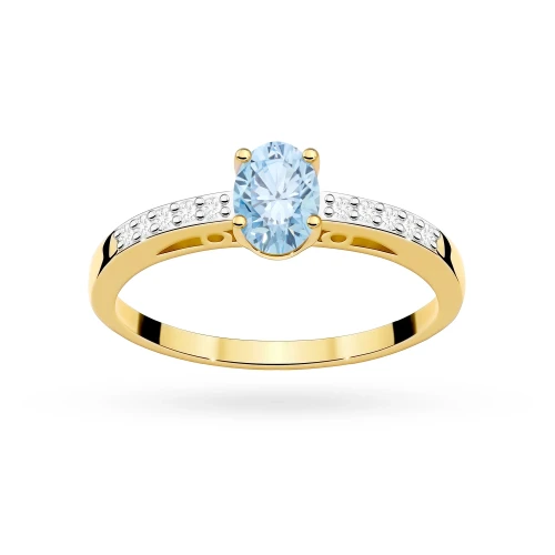 Złoty pierścionek zaręczynowy z owalnym niebieskim diamentem Lab Diamonds W0067.Z3.LDA.01 marko