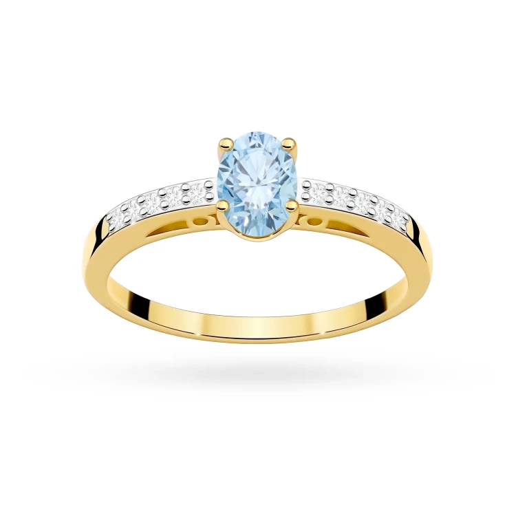 Złoty pierścionek zaręczynowy z owalnym niebieskim diamentem Lab Diamonds W0067.Z3.LDA.01 marko