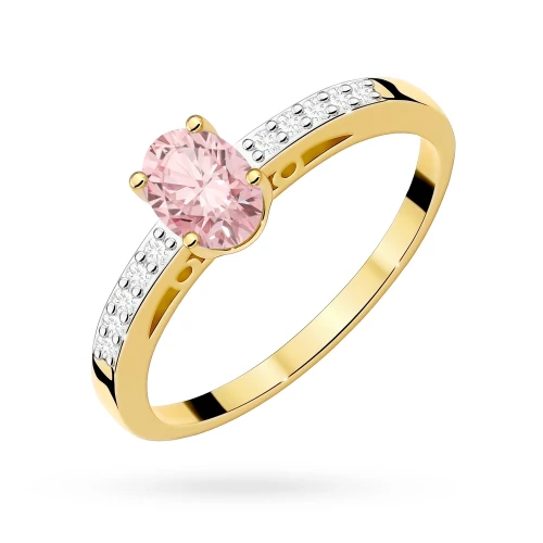 Złoty pierścionek zaręczynowy z owalnym różowym diamentem Lab Diamonds W0067.Z3.LDP.01 marko