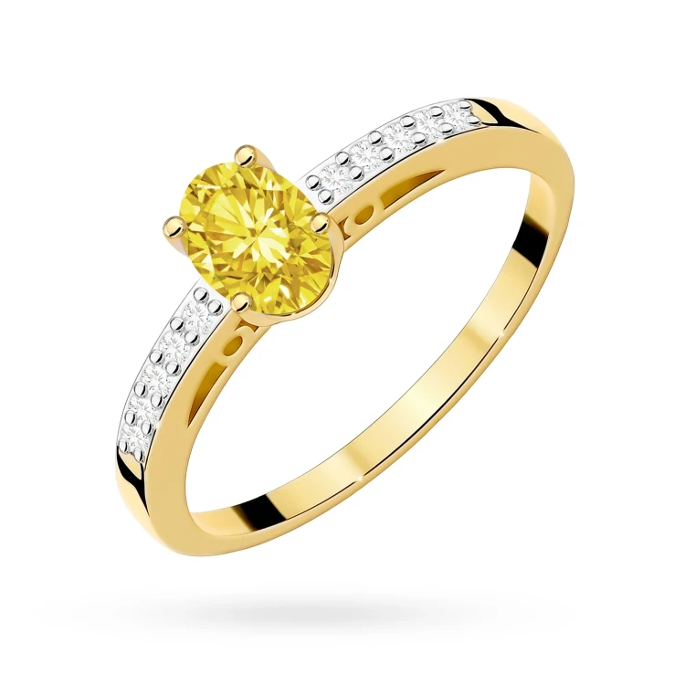 Złoty pierścionek zaręczynowy z owalnym żółtym diamentem Lab Diamonds W0067.Z3.LDY.01 marko