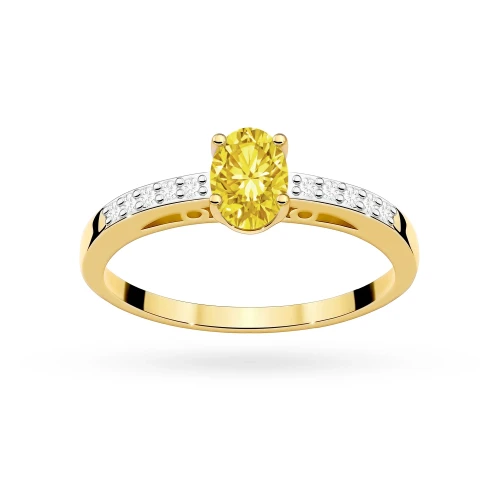 Złoty pierścionek zaręczynowy z owalnym żółtym diamentem Lab Diamonds W0067.Z3.LDY.01 marko