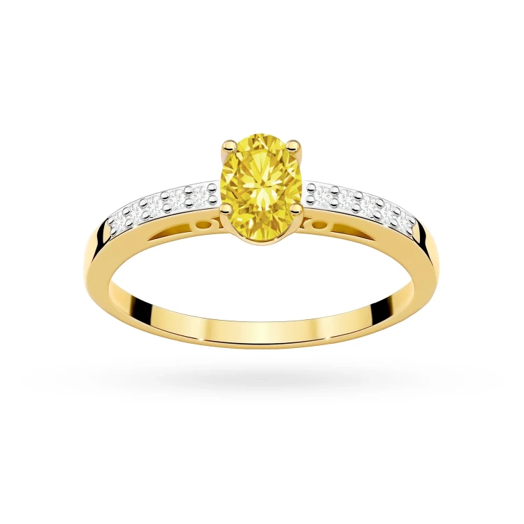 Złoty pierścionek zaręczynowy z owalnym żółtym diamentem Lab Diamonds W0067.Z3.LDY.01 marko