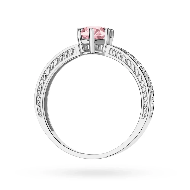 Pierścionek zaręczynowy z białego złota z okrągłym różowym diamentem laboratoryjnym Lab Diamonds W0075.B3.LDP.01 marko