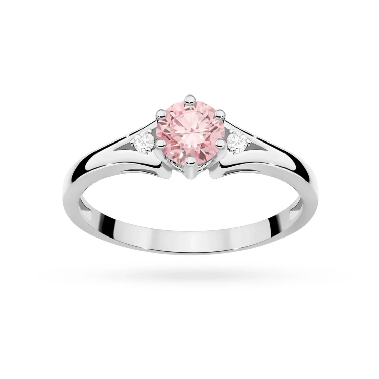 Pierścionek z trzema kamieniami białe złoto z różowym diamentem laboratoryjnym Lab Diamonds W0076.B3.LDP.01 marko