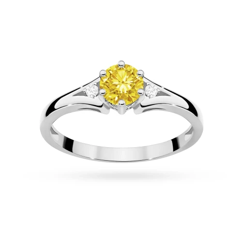 Pierścionek z trzema kamieniami białe złoto z żółtym diamentem laboratoryjnym Lab Diamonds W0076.B3.LDY.01 marko