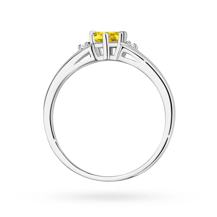 Pierścionek z trzema kamieniami białe złoto z żółtym diamentem laboratoryjnym Lab Diamonds W0076.B3.LDY.01 marko