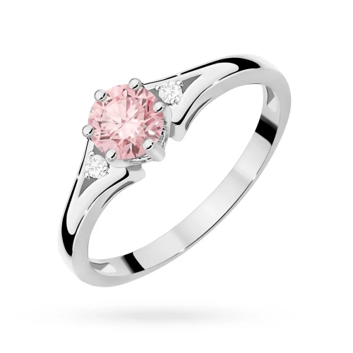 Pierścionek z trzema kamieniami białe złoto z różowym diamentem laboratoryjnym Lab Diamonds W0076.B3.LDP.01 marko