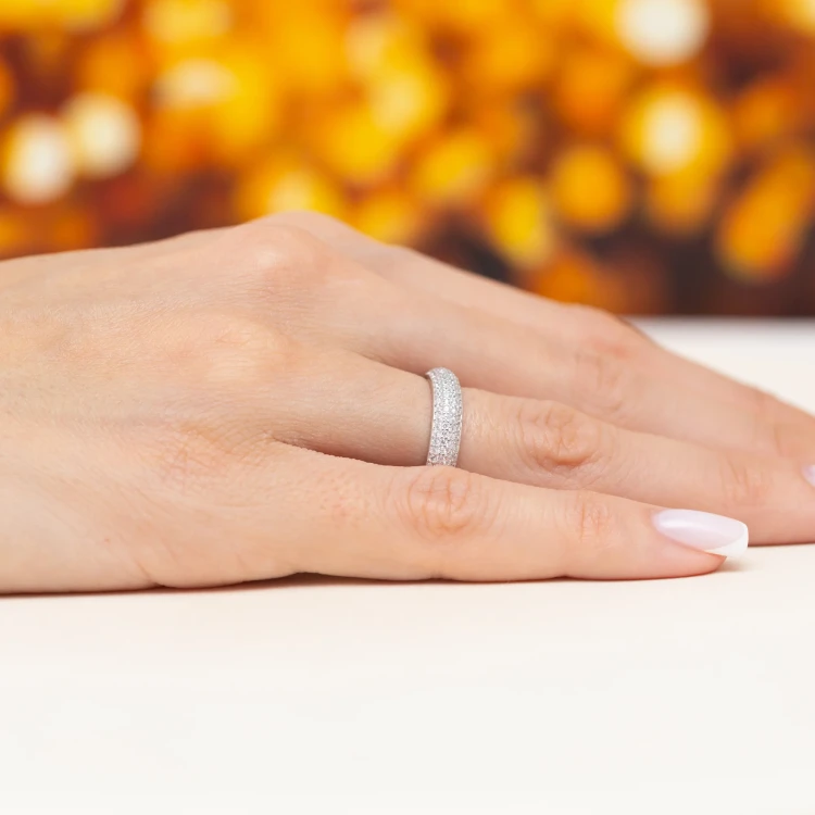 Srebrny pierścionek obrączka z cyrkoniami Soledo AP257-925-BS marko