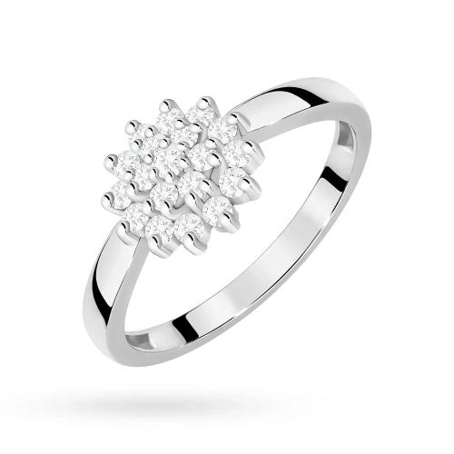 Pierścionek z białego złota z brylantami W004 próba 585 0,40ct MARKO