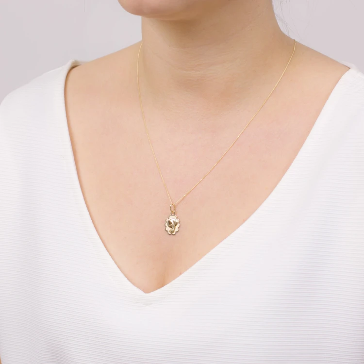 Złoty medalik Madonna 585 Komunia Chrzest D280-585 MARKO