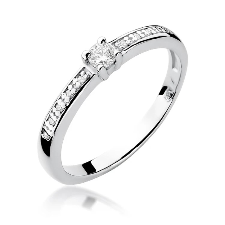 Pierścionek z białego złota z brylantami 0,13ct Galaktyki W288 MARKO