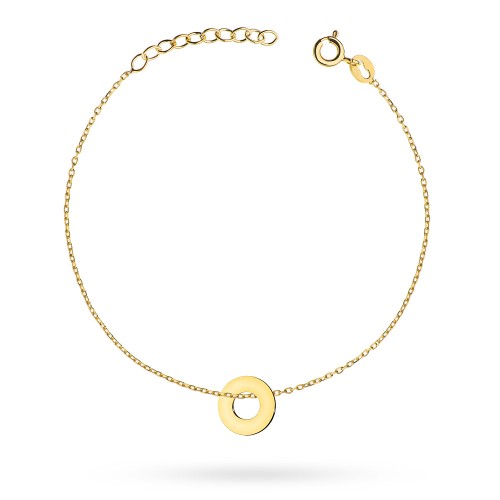Złota bransoletka łańcuszek z zawieszką ring oponka karma Fancy BK362-333-Z192 marko