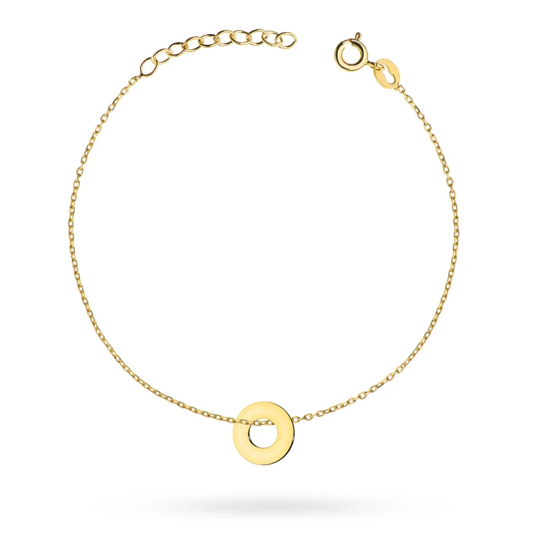 Złota bransoletka łańcuszek z zawieszką ring oponka karma Fancy BK362-333-Z192 marko