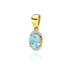 Okazała złota zawieszka z topazem Swiss 3.20ct i brylantami