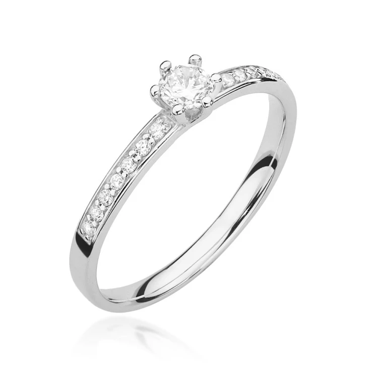 Pierścionek z białego złota z brylantami 0,17ct Galaktyki W459-585-B0.17 marko