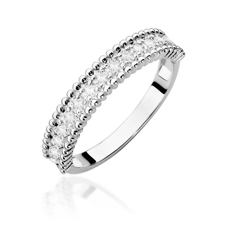 Pierścionek z białego złota obrączka z brylantami 0,30ct Soledo P004-585-B0.30 MARKO