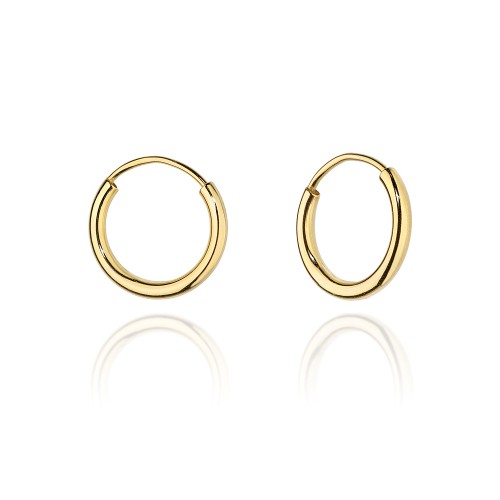 Złote kolczyki koła średnica 13mm kreolki Jeso basic