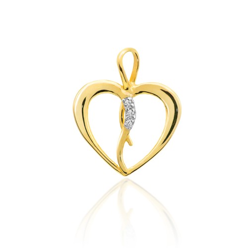 Złoty wisiorek serce z brylantami 0,03ct Z067 MARKO
