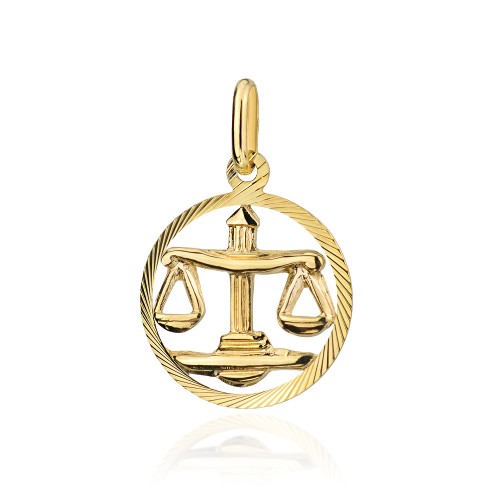 Złoty wisiorek zawieszka znak zodiaku Waga złoto 585