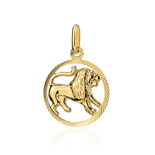 Złoty wisiorek zawieszka znak zodiaku Lew złoto 585