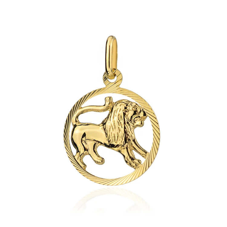 Złoty wisiorek zawieszka znak zodiaku Lew złoto 585 Z371-585-LEW MARKO