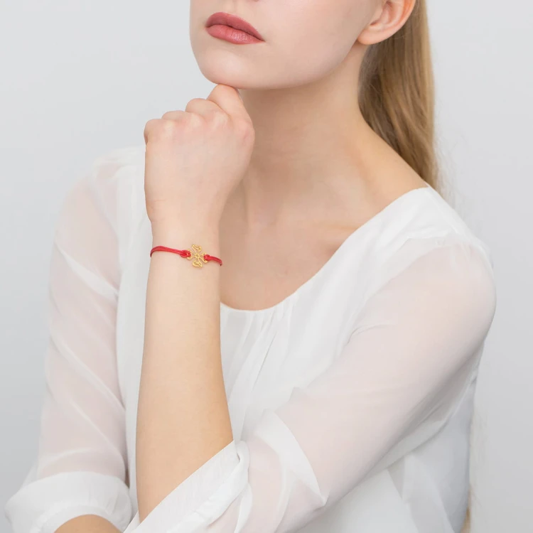 Pozłacana bransoletka sznurek ANIMO B332-925-CZ MARKO