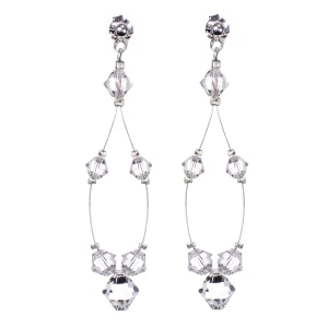 Wiszące kolczyki ślubne z kryształami Swarovski srebro