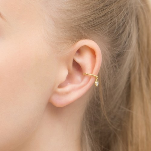 Kolczyk pozłacany nausznica nakładka na chrząstkę fake piercing zawieszka