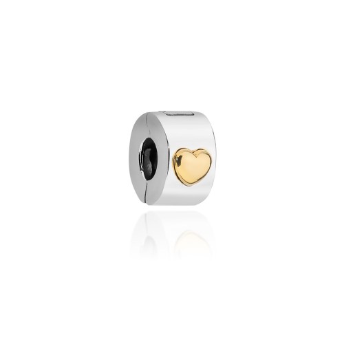 Srebrna zawieszka Charms przekładka stoper separator klips serce Z112-925 marko