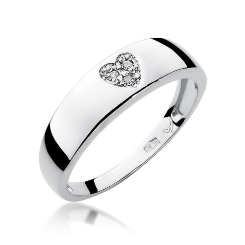Pierścionek z białego złota z diamentami 0,03ct, próba 585 MARKO