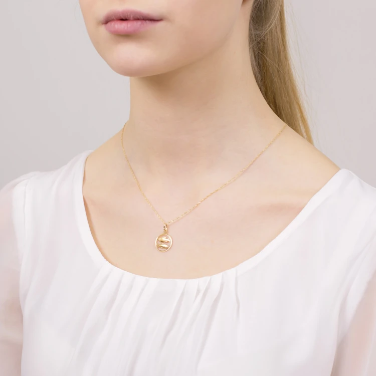 Złoty wisiorek zawieszka znak zodiaku Ryby złoto 585 Z371-585-RYBY MARKO