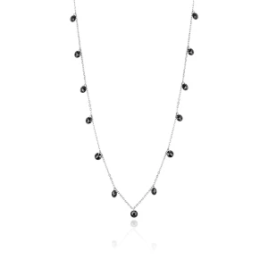 Srebrny naszyjnik choker czarne cyrkonie Kleur