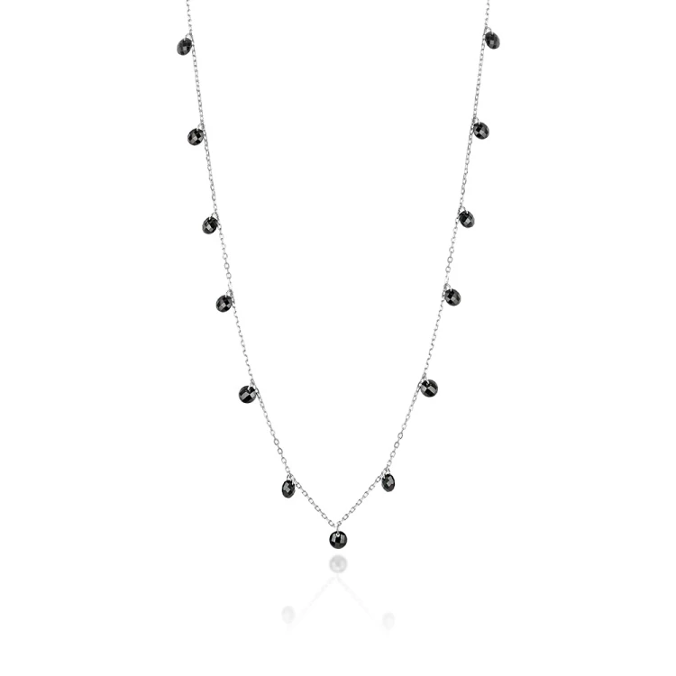 Srebrny naszyjnik choker czarne cyrkonie Kleur N040-925-CZS MARKO