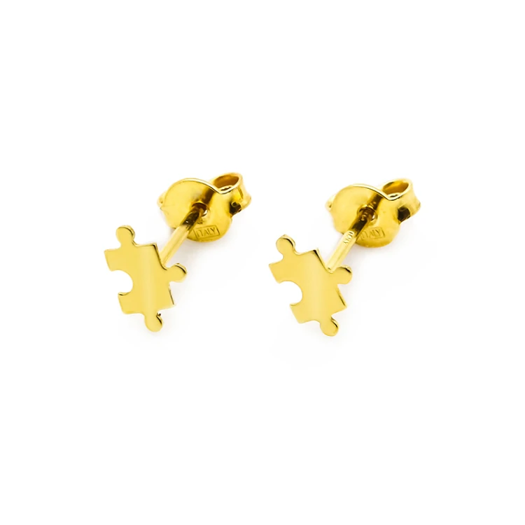 Złote kolczyki celebrytka puzzle K158-585 MARKO