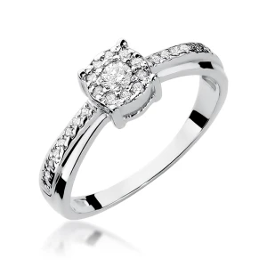 Pierścionek zaręczynowy białe złoto i brylanty 0,25ct Galaktyki