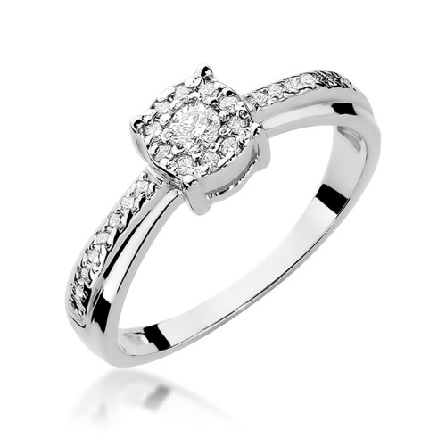 Pierścionek zaręczynowy białe złoto i brylanty 0,25ct Galaktyki