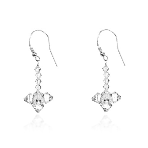 Srebrne kolczyki na ślub kryształy Swarovski KR381 MARKO