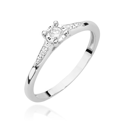 Pierścionek z białego złota z brylantami 0,11ct Galaktyki W466-585-B0.11 marko