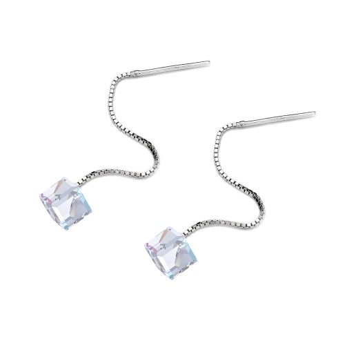 Srebrne przewlekane kolczyki z kryształkami Swarovski KRR104-AB MARKO