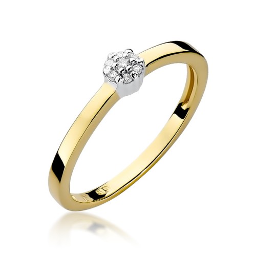 Pierścionek z żółtego złota z brylantami 0,04ct Galaktyki W100 próba 585 MARKO