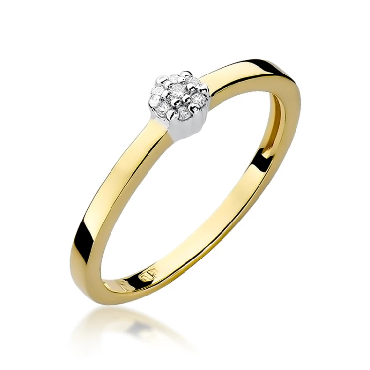 Pierścionek z żółtego złota z brylantami 0,04ct Galaktyki W100 próba 585 MARKO