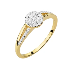 Złoty pierścionek z brylantami 0,18 ct 585 Galaktyki