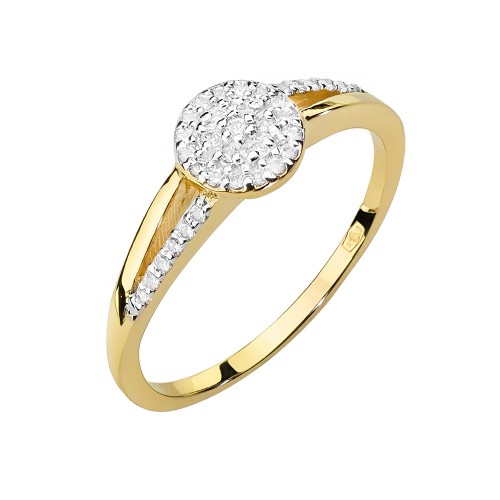 Złoty pierścionek z brylantami 0,18 ct 585 Galaktyki